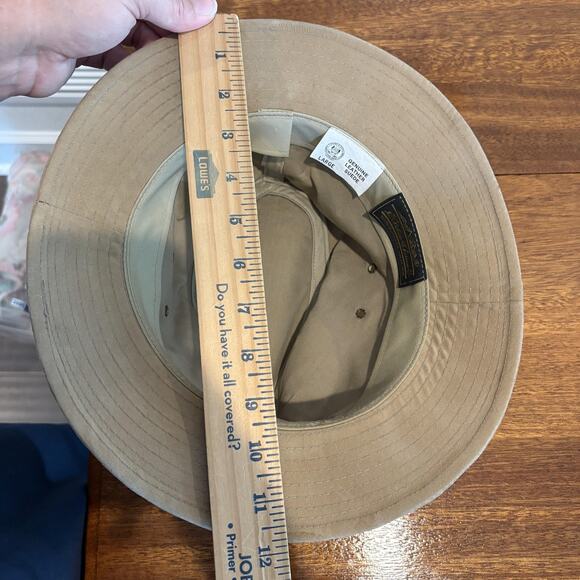 Eddie Bauer Hat Cowboy Strap Back Large Tan Brown Suede Leather Outdoor Mens - Picture 10 of 12